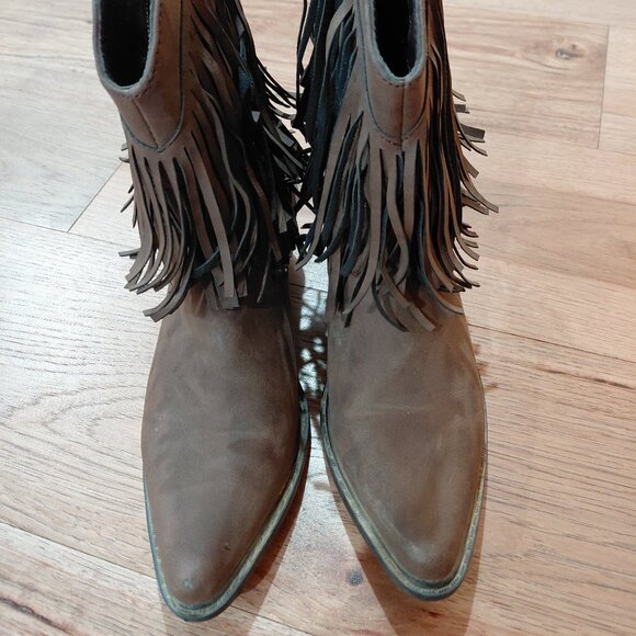 Ropers Womens Fringe Booties Western Cowboy Size 7 Brown - Picture 2 of 6